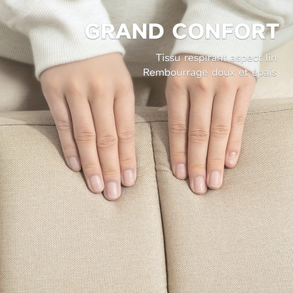 2-zits Bank – Loveseat – Zitbank – Tweezitsbank – Compacte Bank – Scandinavisch Design – Verstelbare Rugleuning 3 Standen – Ademend Linnen Stof Beige