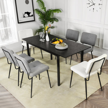 Uitbreidbare Eettafel – Tafel – Eetkamertafel – Uitschuifbare Tafel – Keukentafel – Industrieel Design – Voor 4-6 Personen – Zwart Stalen Frame – Water- en Krasbestendig MDF Blad