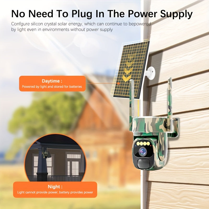 Draadloze Beveiligingscamera – Buitencamera – Bewakingscamera – IP-camera – 4G Beveiligingscamera – 2K HD Resolutie – Solar Opladen met PTZ en Nachtzicht