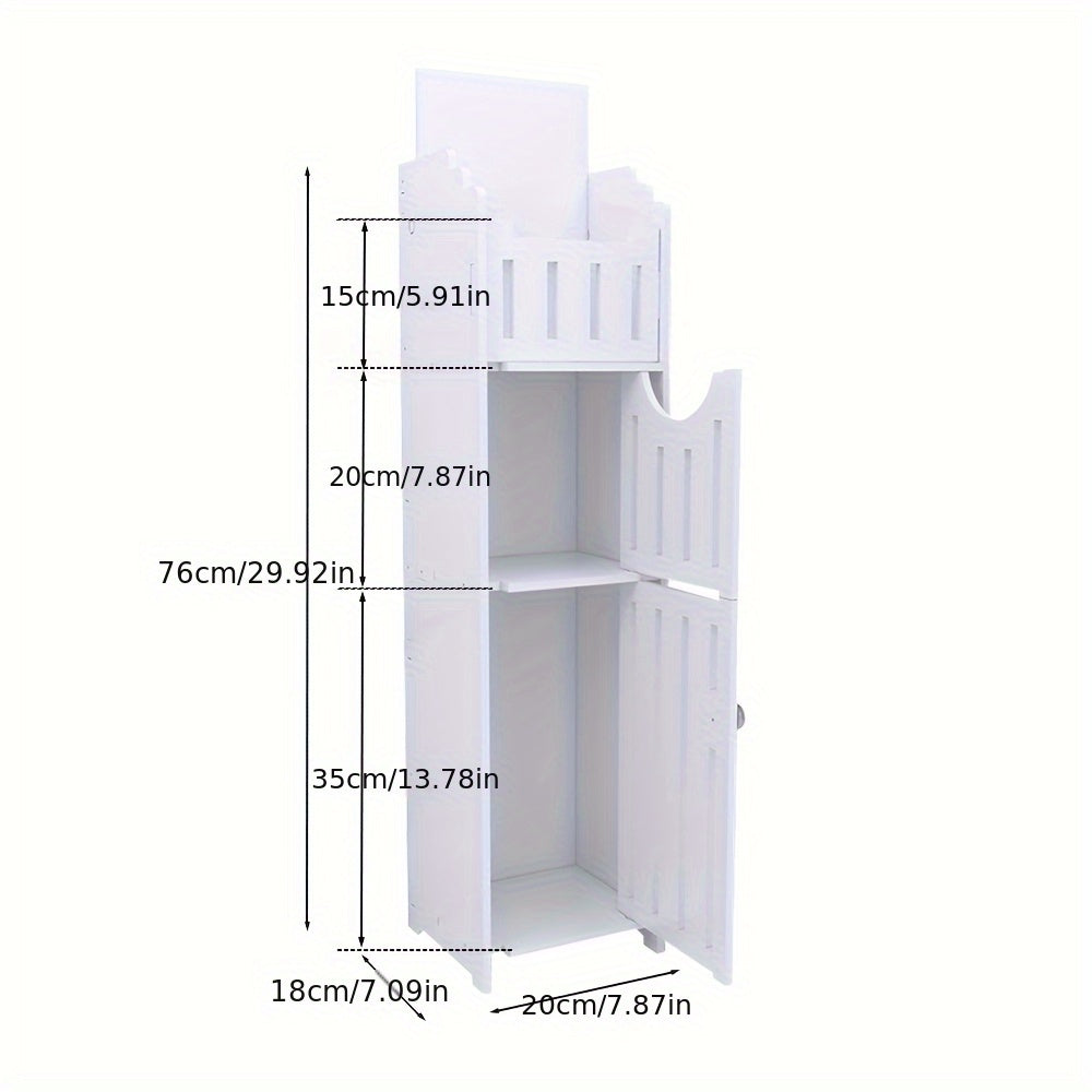 Toiletrolhouder – Toiletpapierkast – WC Rolhouder – WC Papierhouder – Toiletpapierhouder – Ultra Dun PVC Design – Compact 20x18x76 cm