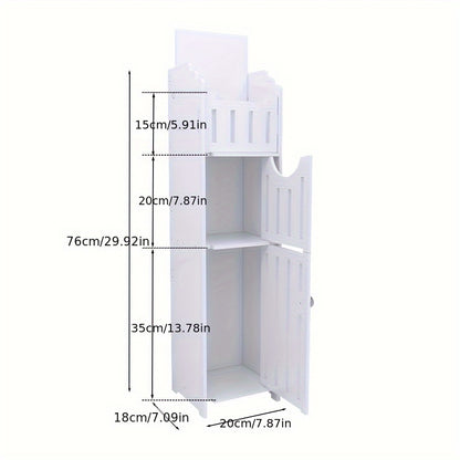 Toiletrolhouder – Toiletpapierkast – WC Rolhouder – WC Papierhouder – Toiletpapierhouder – Ultra Dun PVC Design – Compact 20x18x76 cm