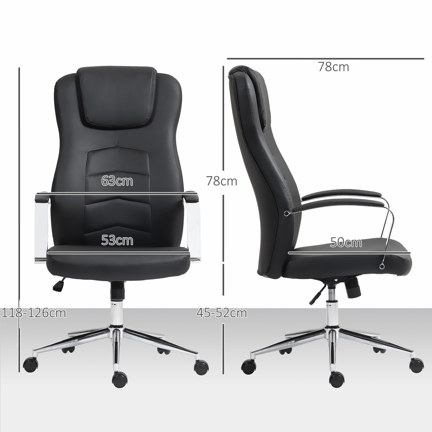 Bureaustoel – Office Chair – Kantoorstoel – Draaistoel – Gamestoel – Hoogteverstelbaar – Kantelfunctie – Kunstleren Bekleding – 120 kg Belastbaar