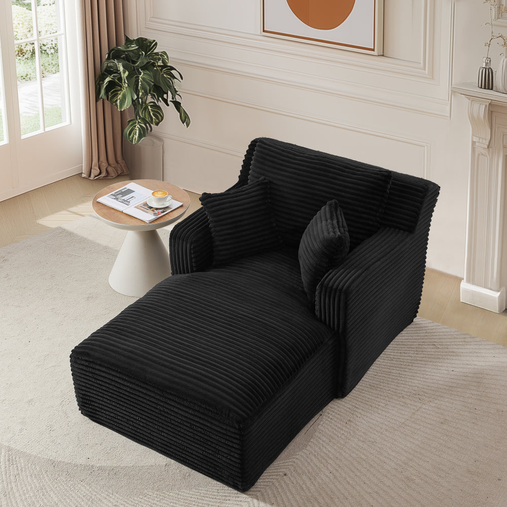 Bankbed – Slaapbank – Chaise Longue – Sofa Bed – Logeerbed – Corduroy Bekleding – Verstelbare Rugleuning – Direct Gebruiksklaar