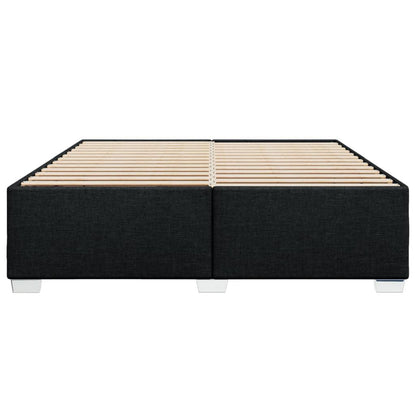 Bedframe 180x200 – Tweepersoonsbed – Ledikant – Slaapbank – Bedbodem – Zwart Stof – Houten Lattenbodem – Stevig Platform Zonder Matras
