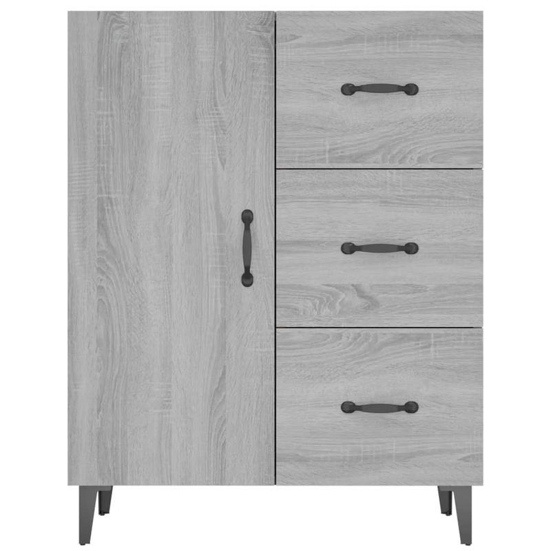 Sideboard – Dressoir – Opbergkast – Tv-meubel – Grijs – Hardhout – 69,5x34x90 cm – Vloermontage