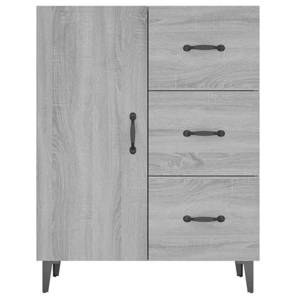 Sideboard – Dressoir – Opbergkast – Tv-meubel – Grijs – Hardhout – 69,5x34x90 cm – Vloermontage