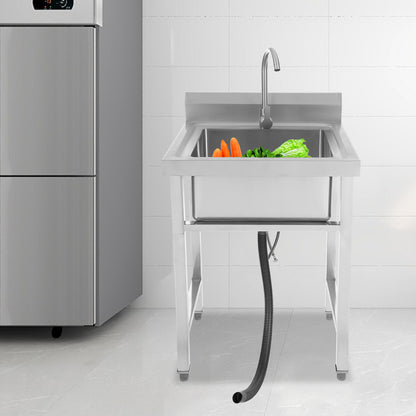 Keukenspoelbak – Spoelbak Keuken – Wasbak Keuken – Gootsteen – Enkele Spoelbak – Roestvrij Staal – 45x41x23 cm – Verstelbare Pootjes & Snelle Afvoer