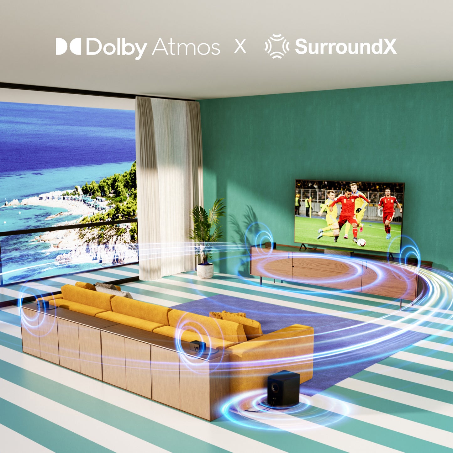 Home Cinema Set – Thuisbioscoop Systeem – Surround Geluidssysteem – Draadloos Speakersysteem – Soundbar Set – 7.1 Dolby Atmos – 6,5 Inch Draadloze Subwoofer – 460W Krachtig Geluid