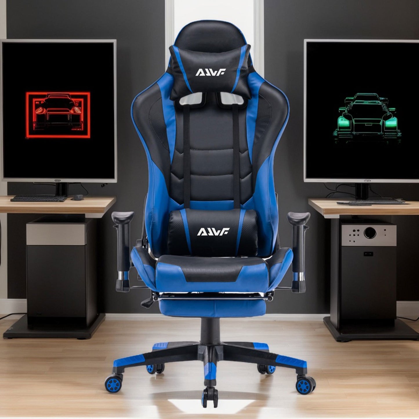 Gamingstoel – Gamestoel – Gaming Chair – Game Stoel – Bureaustoel – Volledig Verstelbare Rugleuning – Uitschuifbare Voetsteun – Rood Kunstleer – Ergonomisch