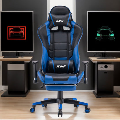 Gamingstoel – Gamestoel – Gaming Chair – Game Stoel – Bureaustoel – Volledig Verstelbare Rugleuning – Uitschuifbare Voetsteun – Rood Kunstleer – Ergonomisch
