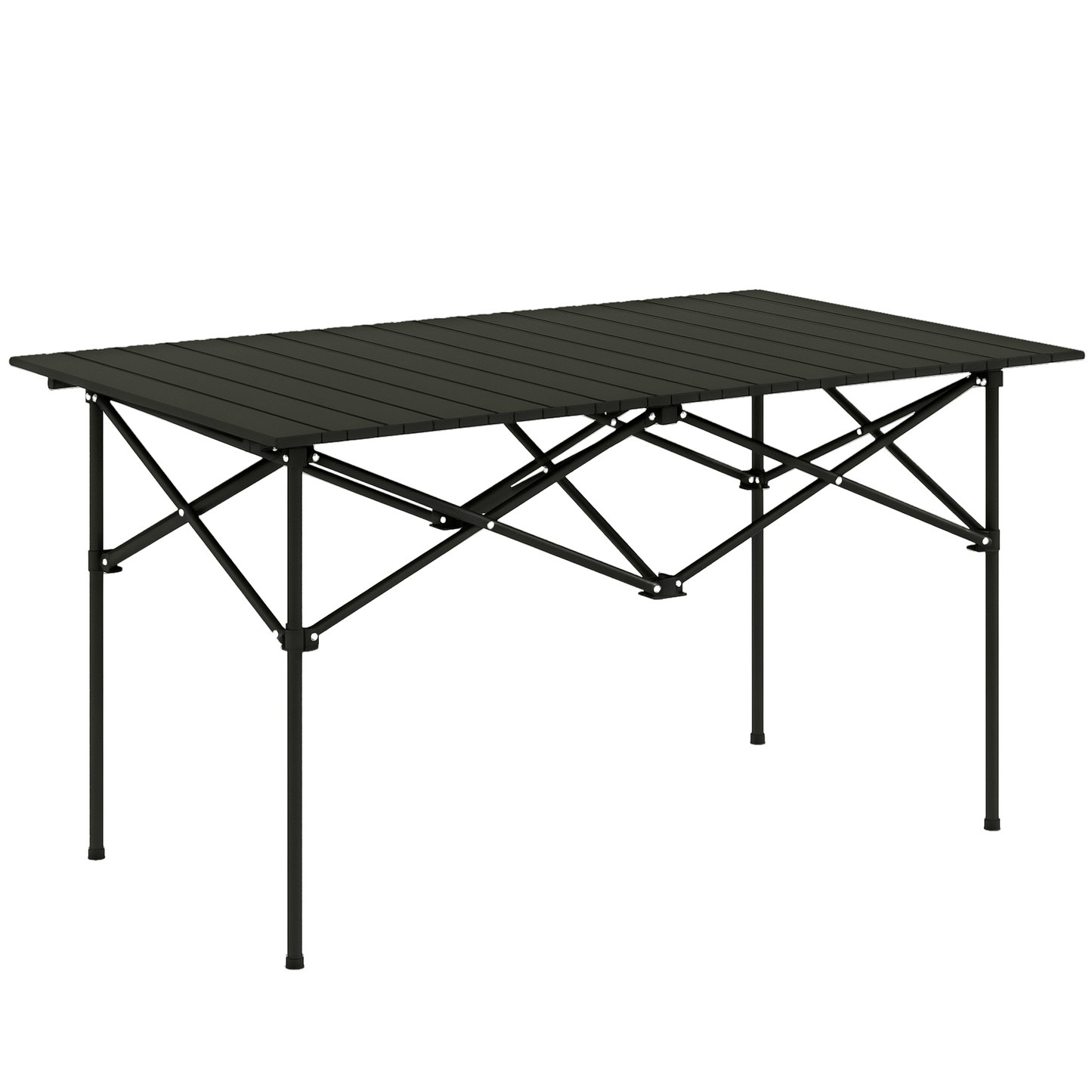 Campingtafel – Klaptafel – Vouwtafel – Kampeertafel – Tuintafel – Aluminium Frame – Inklapbaar Met Rollend Tafelblad – 95x55 cm – Zwart