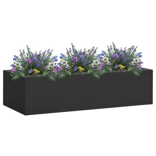 Bloembak – Plantenbak – Plantenbakje – Bloempot – Tuinbak – Stalen Bak – Antraciet – 90x40x23 cm – Duurzaam & Strak Design