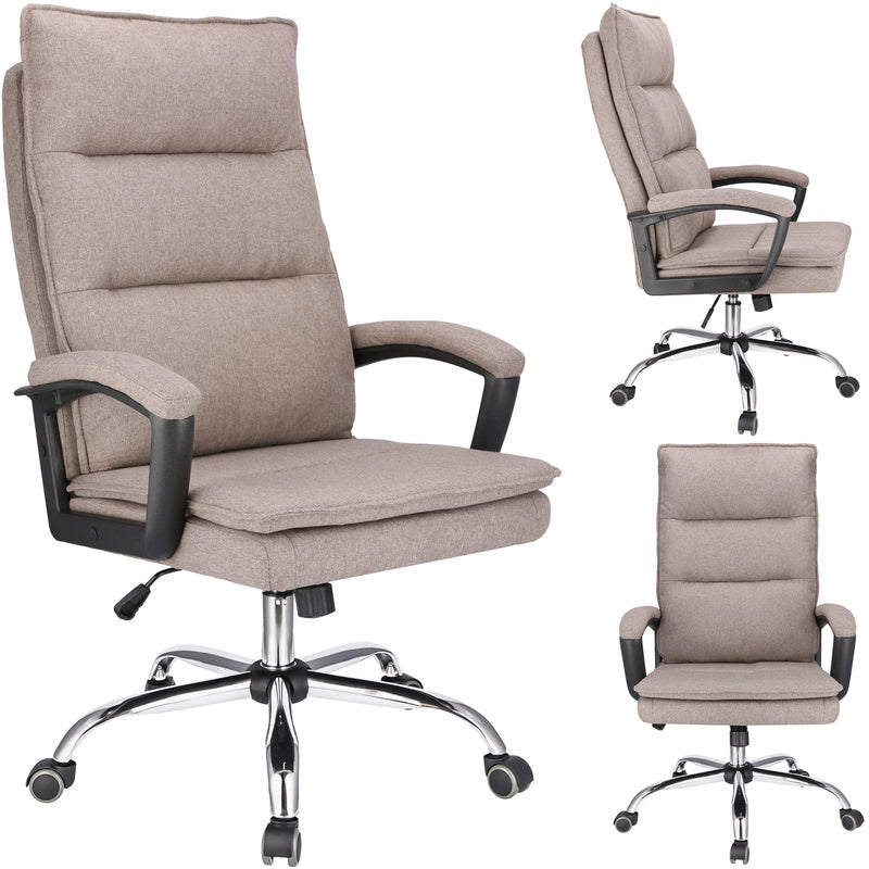 Bureaustoel – Office Chair – Draaistoel – Kantoorstoel – Bureaustoelen Voor Volwassenen – Verstelbare Zithoogte 43-49 cm – Stoffen Bekleding Bruin