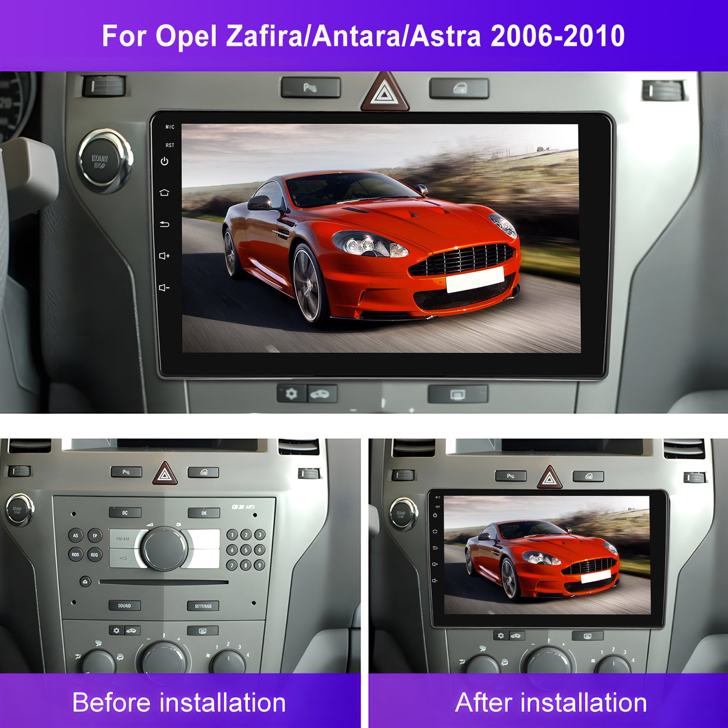 Multimedia Ontvanger Opel – Auto Radio – Navigatiesysteem – Touchscreen – CarPlay Android Auto – 9 Inch Scherm – Wireless Connectiviteit + Achteruitrijcamera