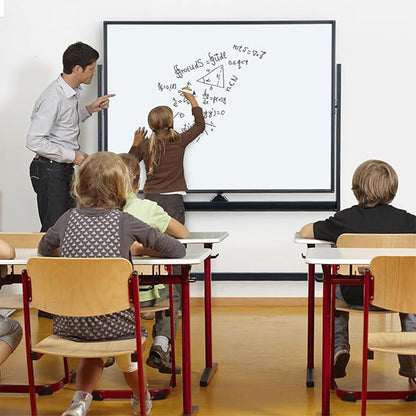 Dubbelzijdig Whiteboard – Mobiel Whiteboard – Magnetisch Whiteboard – Whiteboard Met Raster – Verrijdbaar Whiteboard – Inclusief Magneten – Lichtgewicht En Verplaatsbaar