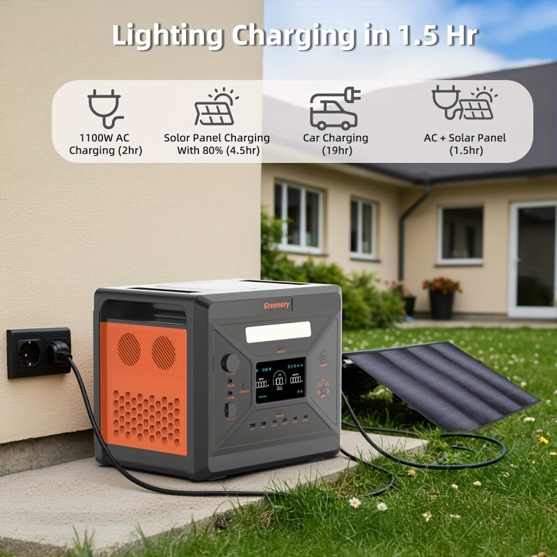 Powerbank – Portable Power Station – Solar Generator – Camping Batterij – Noodstroomvoorziening – 2304Wh Capaciteit – 4 AC Stopcontacten met 4800W Piekvermogen