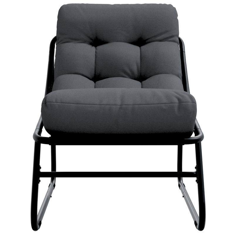 Tuinstoelen Set – Buitenstoelen – Tuinmeubelen – Balkon Stoelen – Staal Frame – Zwarte Kussens