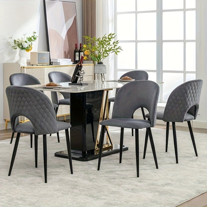 Eetkamerstoel – Stoel – Kuipstoel – Draaistoel – Designstoel – Verstelbare Poten – Metalen Frame – Grijs – Diamantpatroon Rugleuning – Eenvoudig Schoon Te Maken