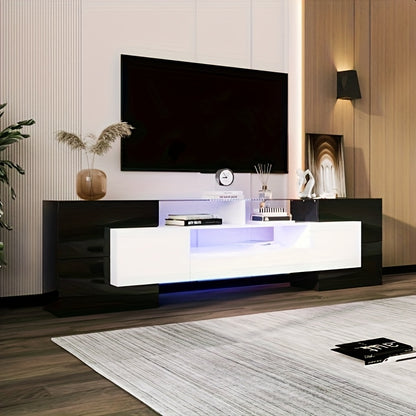 TV-meubel – TV-kast – TV-dressoir – Entertainmentmeubel – TV-standaard – Zwart-Wit Design – Geschikt voor TV tot 165 cm – Ruime Opbergruimte