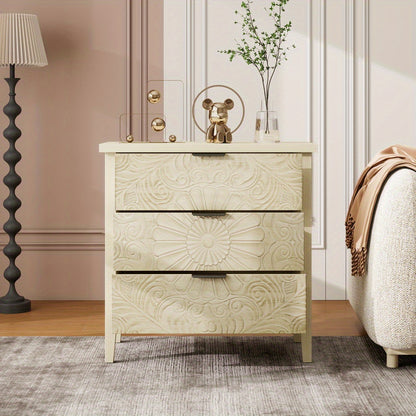 Ladekast – Dressoir – Opbergkast – Ladekast Met Drie Lades – Kast Met Verwisselbare Ladefronten – Natuurlijke Kleur – Ruim Opbergvolume – Duurzame Stevige Constructie