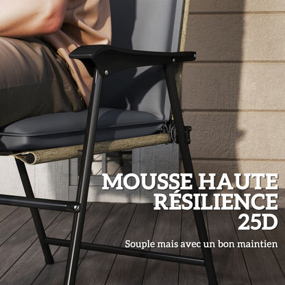 Tuinkussen – Tuinstoelkussen – Zitkussen – Bankkussen – Loungekussen – Hoge Rug – Polyester Met UPF50+ – 124x50x5 cm – Grijs