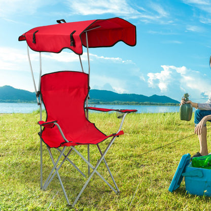 Opvouwbare Strandstoel – Strandstoel Met Parasol – Tuinstoel – Campingstoel – Vouwstoel – Compact Design – Oxford Stof