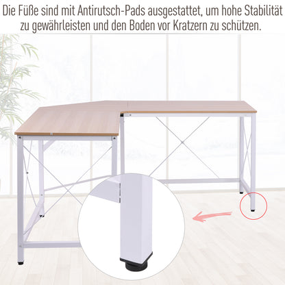 Hoekbureau – Bureau – Computerbureau – Werktafel – Hoektafel – L-vormig Design – Melamine MDF – 150x150x76 cm – Waterbestendig – Verstelbare Poten