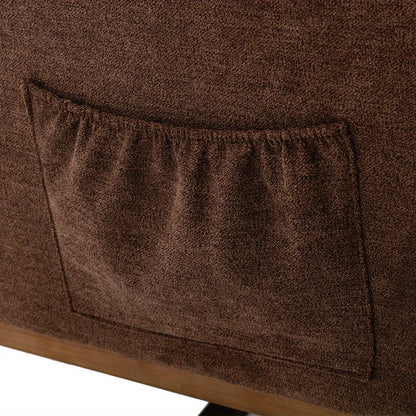 Schommelstoel – Relaxstoel – Fauteuil – Loungestoel – Accentstoel – Mid-Century Modern Design – Hoog Gewatteerd Rugkussen – Koffiebruin Met Memory Foam