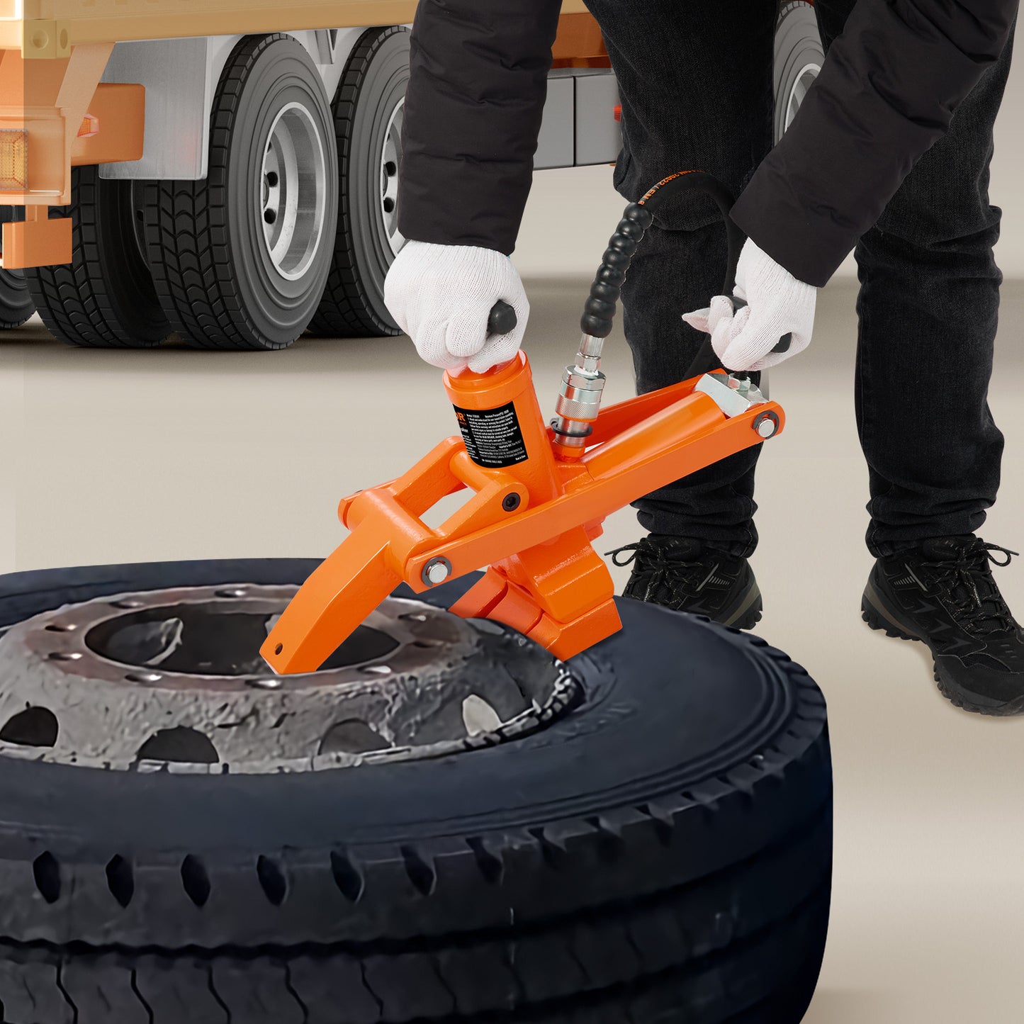 Hydraulische Bead Breaker – Bandenbreker – Tire Bead Tool – Velgverwijderaar – Bandenlosser – 10.000 PSI Kracht – Duurzaam Q235B Staal – Oranje