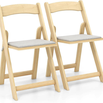 2-Delige Eetkamerstoelenset – Inklapbare Stoelen – Keukenstoelen – Klapstoelen – Bijeenkomststoelen – Rubberhouten Poten – Comfortabele Schuimzitting