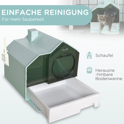 Kattenbak – Kattenbakje – Kattentoilet – Kattentoiletje – Kattenbak Met Huisje – Uitneembare Bodem – Ingebouwde Zeeflaag