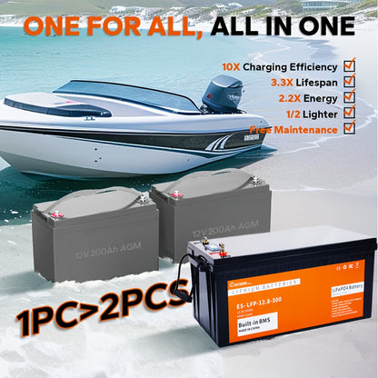 LiFePO4 Accu – Lithium Batterij – Lithium Accu – Lithium Ijzerfosfaat Accu – 24V 100Ah – 2560Wh Capaciteit – Ingebouwd 100A BMS & LCD Display
