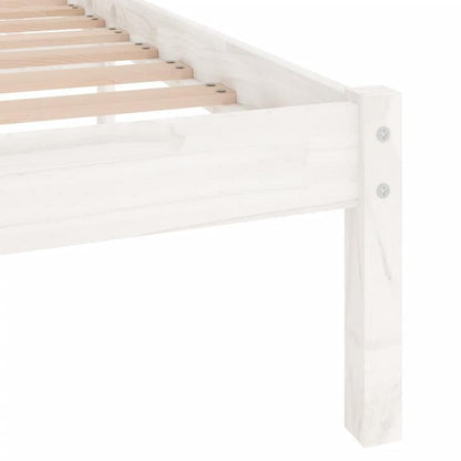 Massief Houten Bed – Houten Bedframe – Grenen Bed – Slaapkamerbed – Wit Grenen – 160x200 cm – Duurzaam Massief Hout – Strak Tijdloos Design
