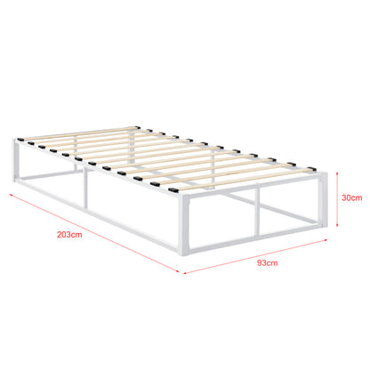 Bedframe – Metalen Bed – Bedframe Met Lattenbodem – Stabiel Bed – Tweepersoonsbed – Zwart – Stevig Gecoat Staal – Onderhoudsvriendelijk