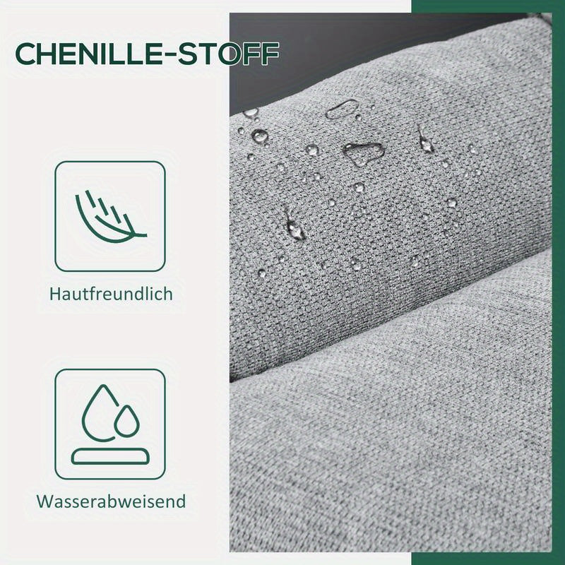 Draaistoel – Zwenkstoel – Lounge Stoel – Accentstoel – Fauteuil – 360 Graden Draaibaar – Zachte Chenille Bekleding – Foamvulling – Grijs Met Zwarte Poten – Eenvoudige Montage