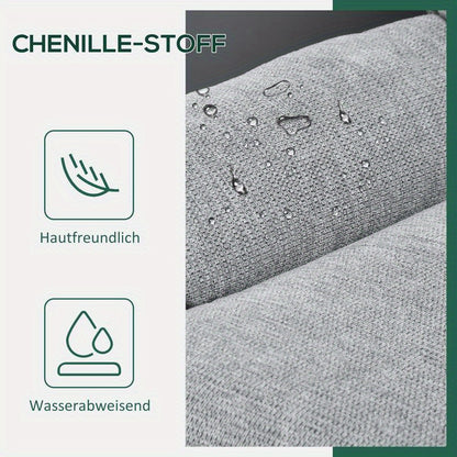 Draaistoel – Zwenkstoel – Lounge Stoel – Accentstoel – Fauteuil – 360 Graden Draaibaar – Zachte Chenille Bekleding – Foamvulling – Grijs Met Zwarte Poten – Eenvoudige Montage