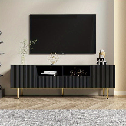 TV Meubel – Media Console – Entertainmentkast – TV Kast – Meubel Voor Flat Screen – Met Gouden Metalen Poten – Stevige Constructie – Modern Design