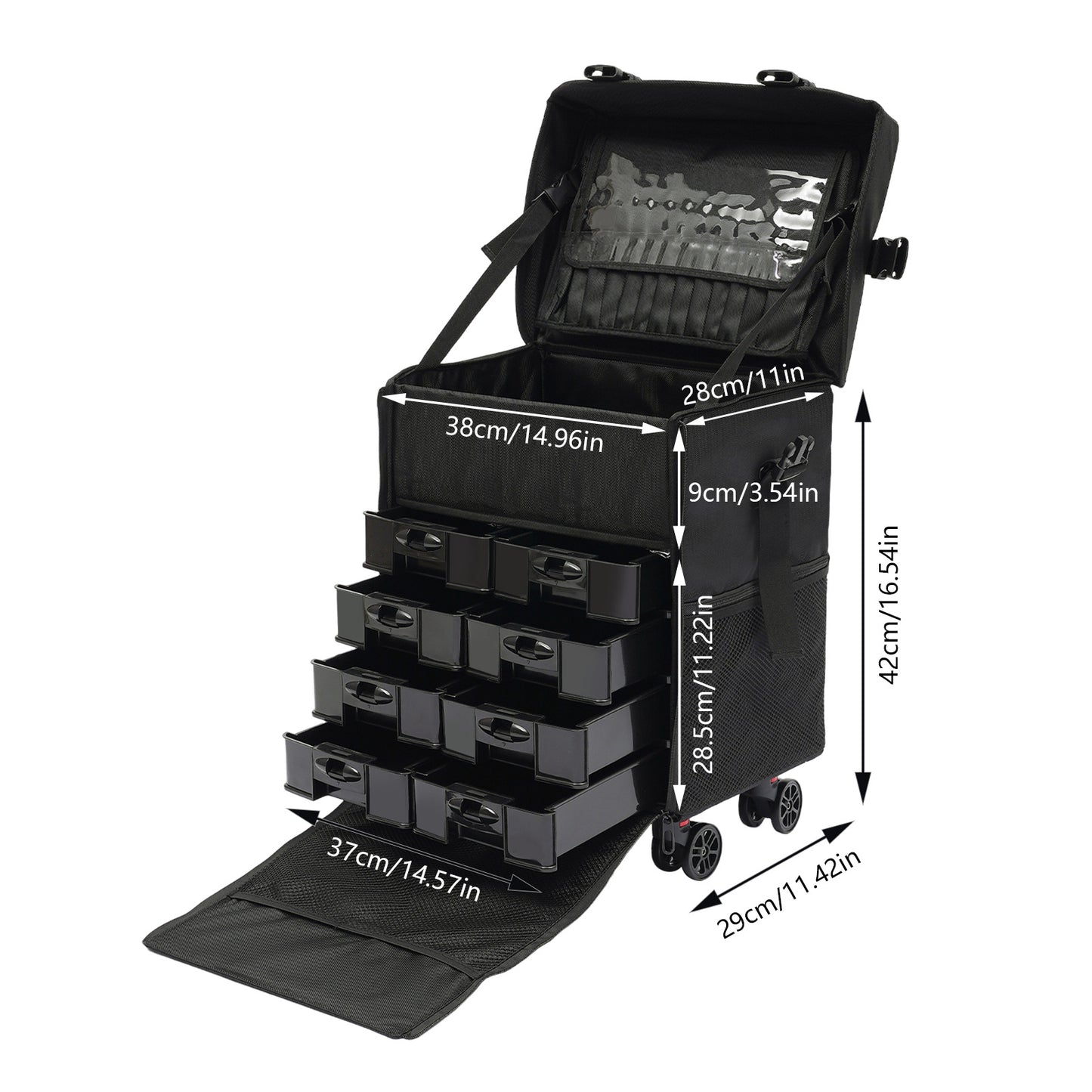 Make-up Koffer – Make-up Trolley – Beauty Case – Cosmetica Koffer – Make-up Organizer – Multifunctioneel – Oxford Stof – Reiskoffer – Hoogwaardige Kwaliteit – Multifunctioneel – Zwart
