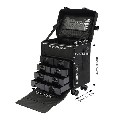 Make-up Koffer – Make-up Trolley – Beauty Case – Cosmetica Koffer – Make-up Organizer – Multifunctioneel – Oxford Stof – Reiskoffer – Hoogwaardige Kwaliteit – Multifunctioneel – Zwart