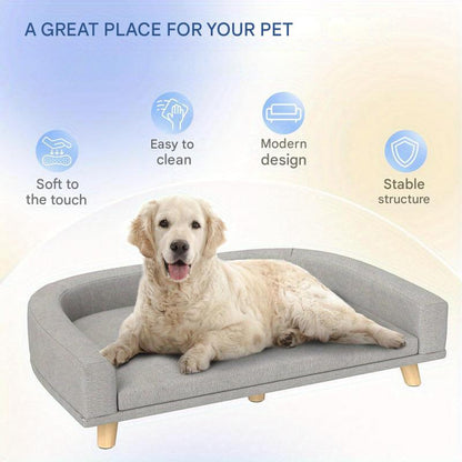 Hondenbank – Huisdierenbank – Hondensofa – Hondenbed – Kattenbank – Verhoogd Comfort – Slijtvast Stof – Scandinavisch Design – Voor Grote Honden