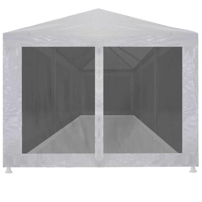 [1 Party Tent] 9x3m Party Tent with 8 Mesh Side Walls, Metal & Fabric Construction, No Electricity Required, for Events and Parties