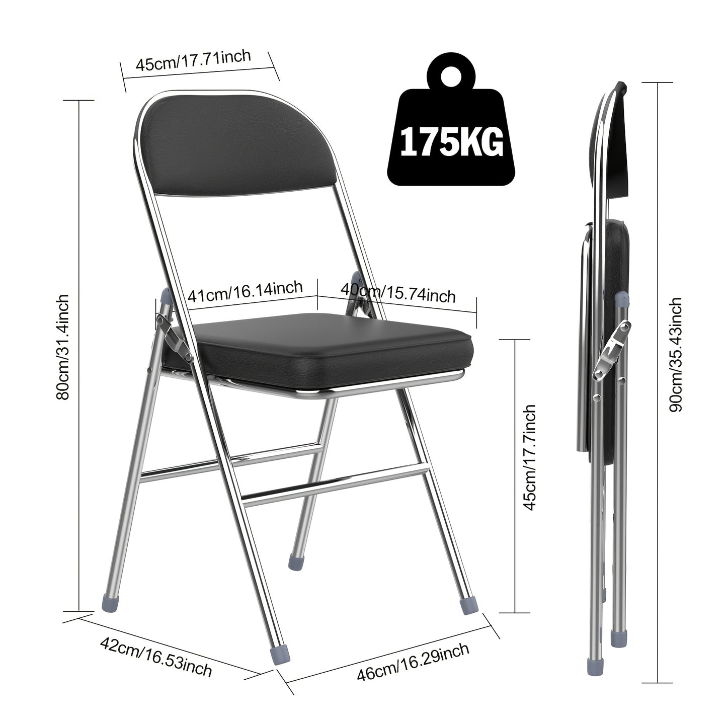 2 Dining Chairs, Space-Saving Ergonomic PU Chairs With Chrome Legs - Ideal For Offices, Conference Rooms & Training Centers [Durable & Modern Design]