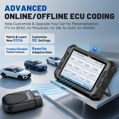 Autodiagnosetool – Foutcode Scanner – OBD2 Diagnosetester – ECU Programmer – Auto Diagnose Interface – Wifi Draadloos – 38+ Onderhoudsfuncties – 8-inch Touchscreen
