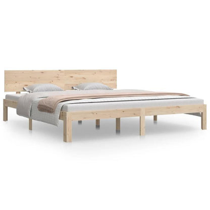 Super King Bed Frame in Wood Massello 180x200cm - Durable Removable Hardwood & Particle Board Frame, Contemporary Style with Space-Saving Design, Easy Assembly for King Size Beds, Bed Frame for Queen, Bedroom Furniture, Moder