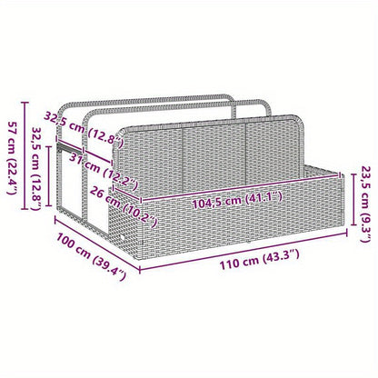 Beige Poly Rattan Pool Storage Container, 110x100x57cm, Patio Organizer, Garden Container, Woven Texture, Stylish Container, Lightweight Storage, Durable Rattan, Decorative Organizer, Wicker Bin, Pool Owners, Patio Lovers, Bo