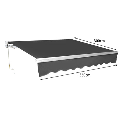 Uitvalscherm Balkonzonwering – Zonnescherm Terrasdoek – Slingerzonnescherm – Uitvalscherm Veranda – Beige Kleur – Aluminium Frame – 300x250 cm – UV-Bescherming