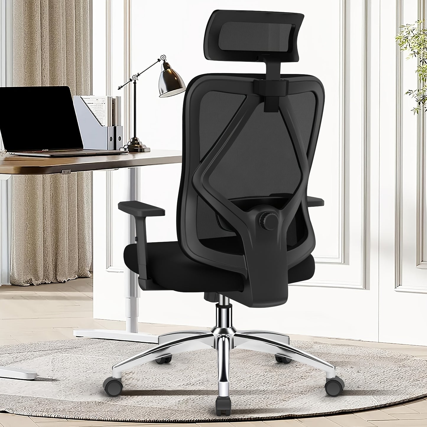 Ergonomische Bureaustoel – Bureaustoel Kantoorstoel Werkstoel Draaistoel – Variant A – Verstelbare Rugleuning 90-135° – 3D Lendensteun Met Memory Foam Zitting