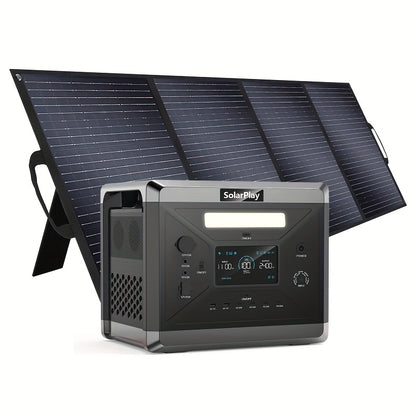 Powerstation – Draagbare Generator – Mobiele Stroomvoorziening – Powerbank – Krachtcentrale – 2400W Piekvermogen – 2160Wh Capaciteit met 200W Zonnepaneel