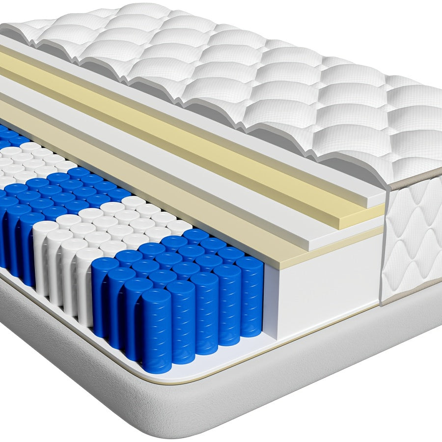 Matras – Pocketveringmatras – Tweepersoonsmatras – Koudschuimmatras – Logeermatras – 140x200x22 cm – Memory Foam Toplaag – Ademend en Bewegingsisolerend