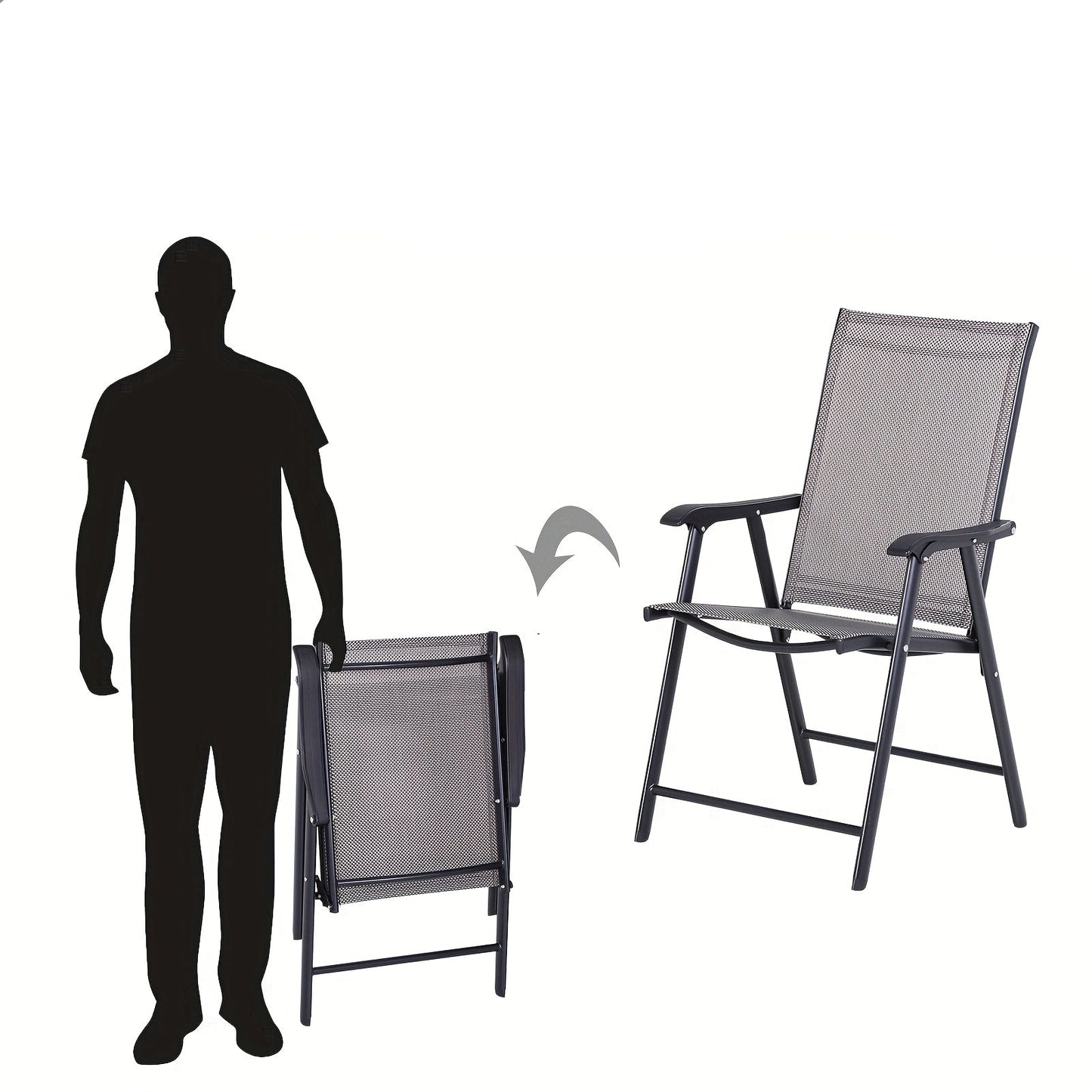 Campingstoelen – Campingstoelen Opvouwbaar – Stoel Voor Buiten – Tuinstoelen – Lichtgewicht Metalen Frame – Comfortabele Armleuningen